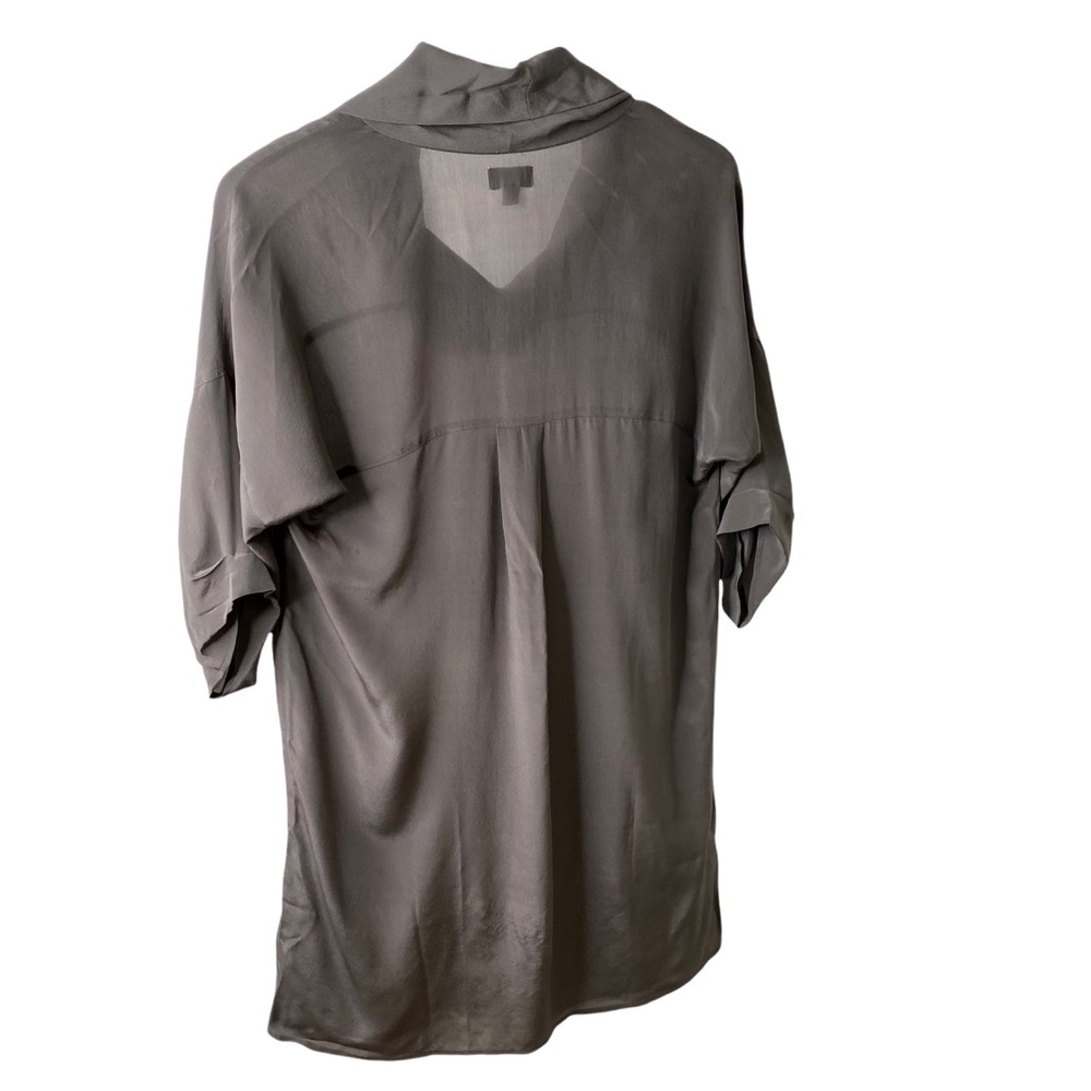 Fei Anthropologie Silk Cowl Neck Grey Tunic Sheath Dress 2 - Picture 5 of 6